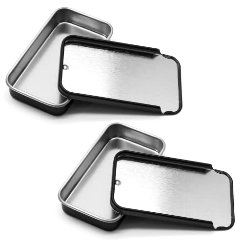 Black Sliding Lid Tin Containers - 10 Pack for DIY Projects