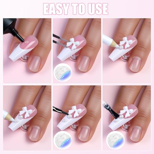 VYNELLE 24 Grid Nail Charms Multicolor Set - Flowers, Butterflies, Gems & Pearls