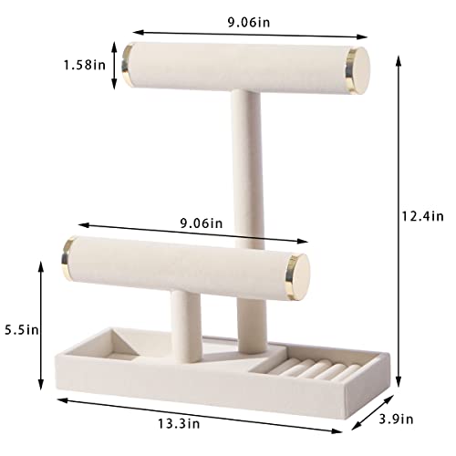 ByKen 2-Tier Jewelry Organizer Stand with Velvet Tray