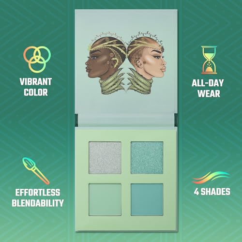 Juvia's Place Rebel Quad Mint Eyeshadow Palette, 4 Highly Pigmented Shades