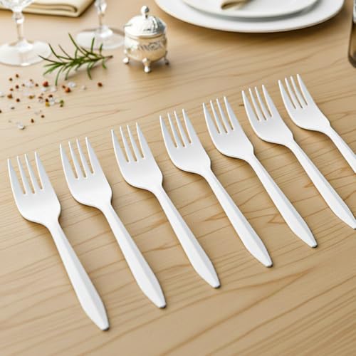 700 Count Medium Weight Disposable Plastic Forks - BPA-Free & Reusable