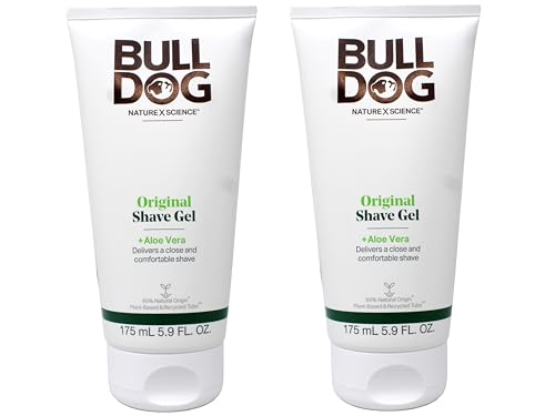 Bulldog Original Shave Gel for Men, Aloe Vera Enriched, 2-Pack