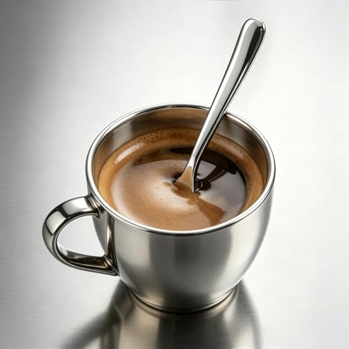 Set of 4 Stainless Steel Espresso Spoons - 4.7 Inch Mini Coffee Spoons