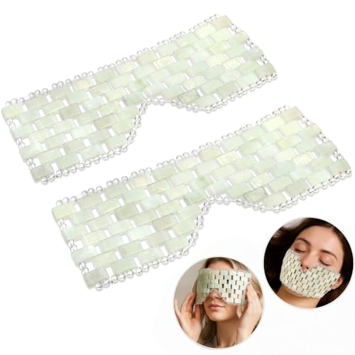 Weighted Jade Eye Mask for Hot Cold Therapy - Anti-Aging & Relaxation