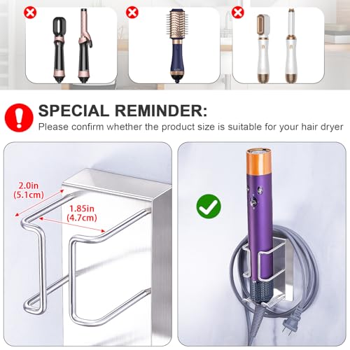 Wall Mounted Hair Dryer and Straightener Holder - Metal Organizer