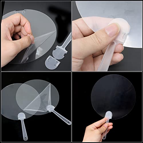 Honbay 10PCS Clear Plastic Handheld Fans for DIY Crafts & Summer