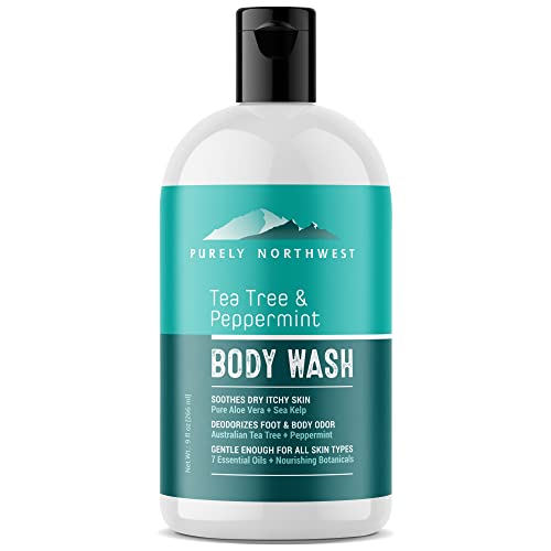 Purely Northwest Tea Tree Body Wash 9 Fl Oz - Natural Cleanser for Sensitive Skin