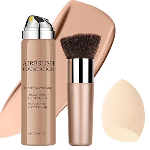 Topcent Airbrush Foundation Makeup Spray, 2.36oz Natural Matte Finish