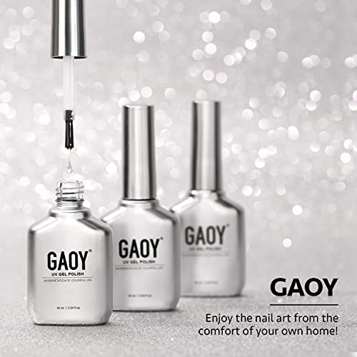 GAOY No Wipe Gel Base Coat, 0.54 Fl Oz (Pack of 2) for Long-Lasting UV Nail Art