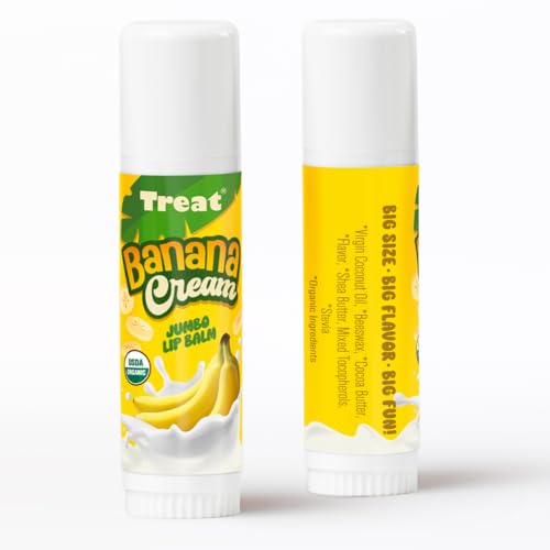 Treat Jumbo Organic Banana Cream Lip Balm for Dry, Chapped Lips
