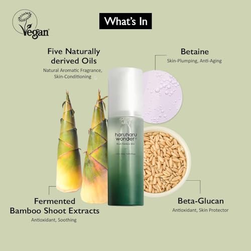 HARUHARU Black Bamboo Hydrating Face Mist - 2.7 fl. oz, Vegan & Cruelty-Free