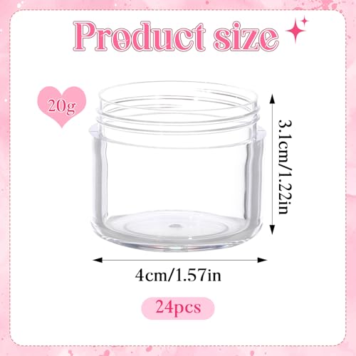 24 Pink Rose-Shaped Cosmetic Jars - Leak-Proof Plastic Containers for Makeup & Skincare
