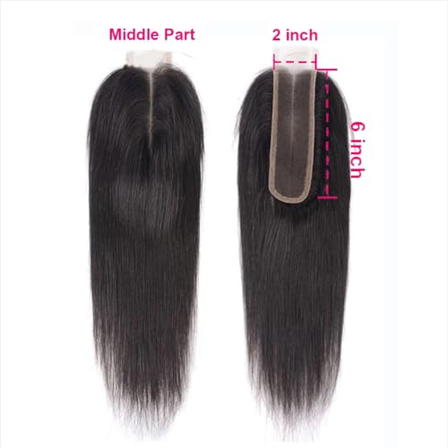 Jinhongze 12 Inch Straight 2x6 HD Lace Closure Human Hair Middle Part Closure