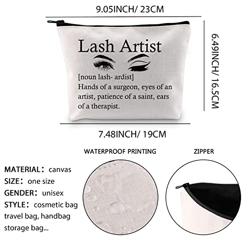Lash Artist Cosmetic Bag - Waterproof Cotton Linen Makeup Travel Pouch