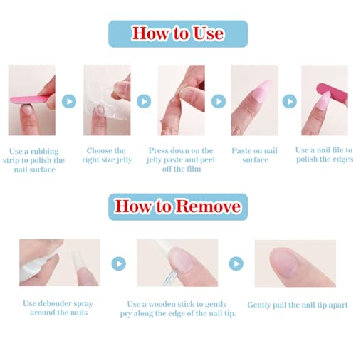 BRKYKGK Medium Almond Press on Nails with 3D Floral Design - Style18