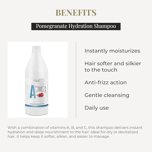 Salerm Hair Lab Pomegranate Hydrating Shampoo, 1200ml - Vegan & Paraben-Free