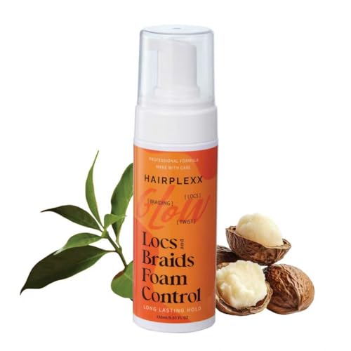 Hairplexx Glow Locs & Braids Mousse with Shea Butter - 5.07 Fl Oz