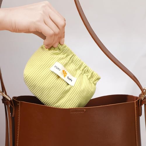 6-Piece Corduroy Elastic Hair Tie Organizer Set - Makeup Pouch