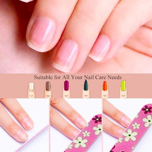 Colored Double-Sided Nail Files – 24 Pack Professional Emery Boards