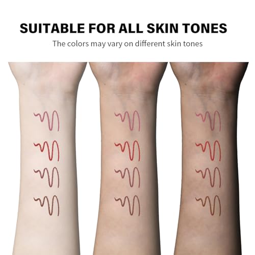 NAISSIYA Waterproof Matte Lip Liner Set - 4 High-Pigmented Colors