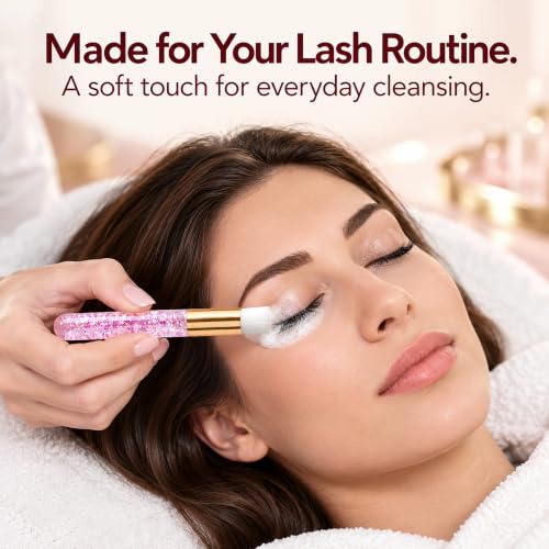 TUZAZO 20 Pink Lash Brush & 20 Travel Tubes Set for Eyelash Extension Care