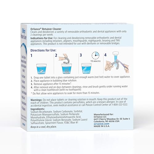 OrVance Retainer Cleaner Tablets - 6 Month Supply for Invisalign & Mouthguards