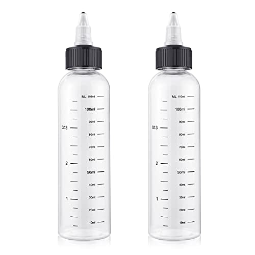 BESARME 4Oz Hair Oil Applicator Bottles - 2 Pack, Leak-Proof