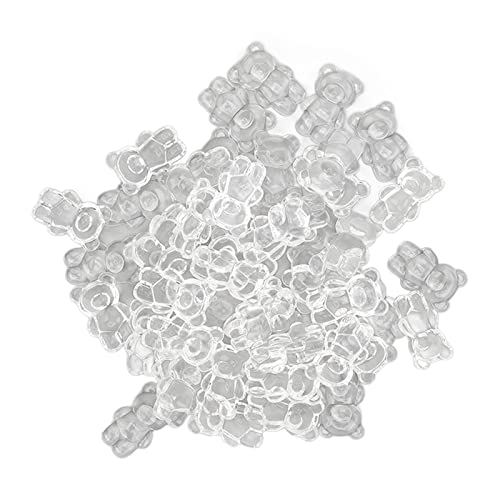 50pcs Clear Acrylic Bear-Shaped Nail Polish Color Display Cards for Nail Art & Practice