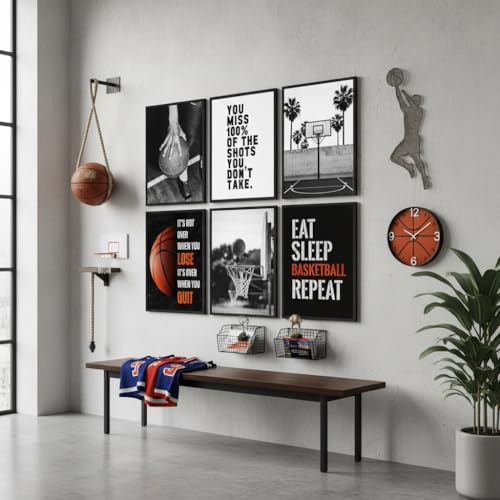 Basketball Inspirational Wall Art Prints - Motivational Quotes for Teens