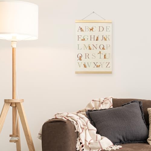 Golden Retriever ABC Poster with Hanger Frame - 12x16 Wall Art