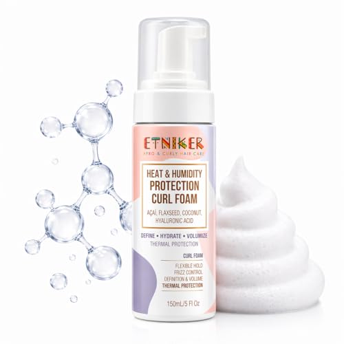 ETNIKER Curl Defining Mousse Foam - Heat & Humidity Protection, 5 oz