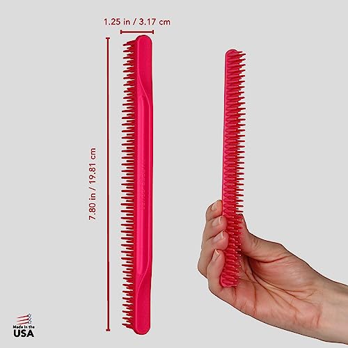 Allegro Combs 3-Row Detangling Comb for Curly Hair - Pink