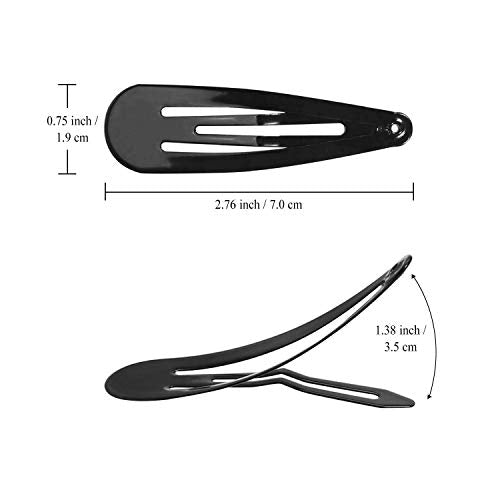 Funtopia 40 Pcs Metal No Slip Hair Clips for Women, Black & Brown, 7cm/2.8 Inch