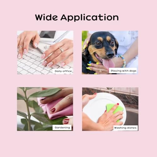 ESLALA Pink French Tip Flower Medium Press-On Nails 24Pcs for Women Menicure