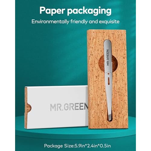 MR.GREEN Tweezers,Professional Precision Eyebrow Tweezers for Women and Men, Tweezers for Facial Hair Women, Stainless Steel Slanted Hair Removal Tweezers, Eyebrow Plucker, Ingrown hair tweezers