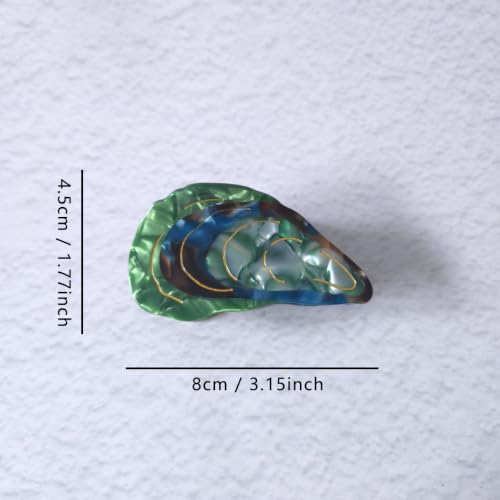 Green Mussel Acetate Hair Claw Clip for All Hair Types