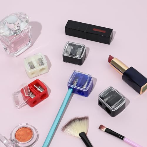5-Pack Dual Hole Makeup Pencil Sharpeners - Compact & Colorful