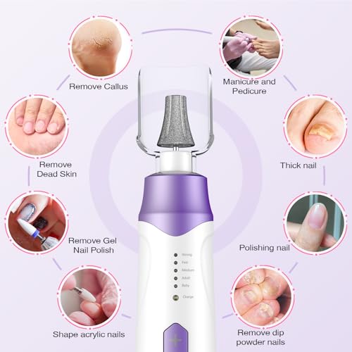 BlueSeaSky Purple Cordless Electric Nail Drill - 10-in-1 Kit for Manicure & Pedicure