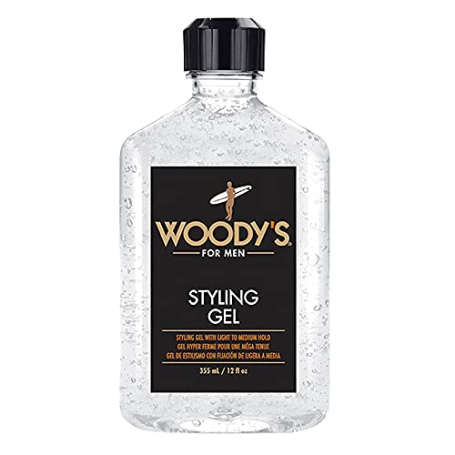 Woody's Alcohol-Free Men’s Styling Gel 12 fl oz - Light to Medium Hold, No Crunch, Touchable Finish