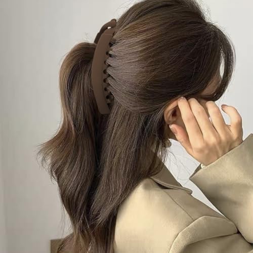 6PCS Matte Banana Hair Clips for Strong Hold Ponytails