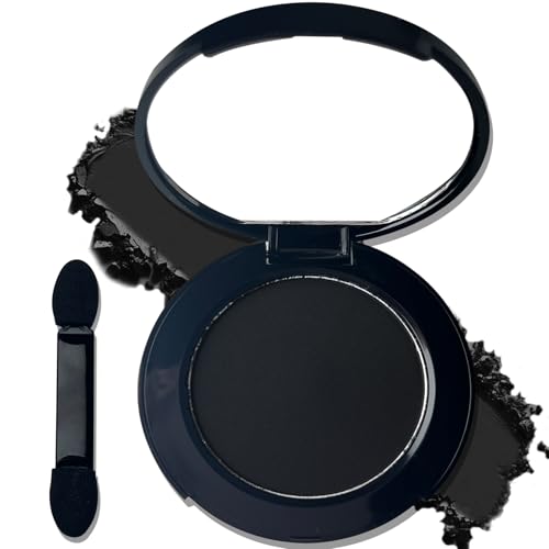 MEICOLY Black Matte Eyeshadow with Mirror - Long-Wear, High Pigment
