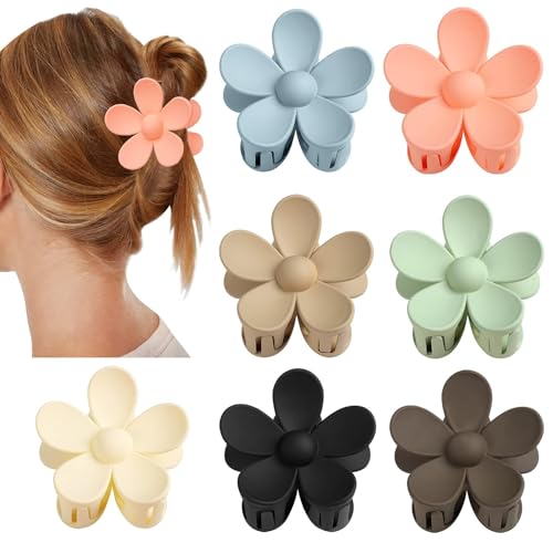 7-Pack Flower Claw Clips for Thick Hair - Non-Slip, Stylish & Durable