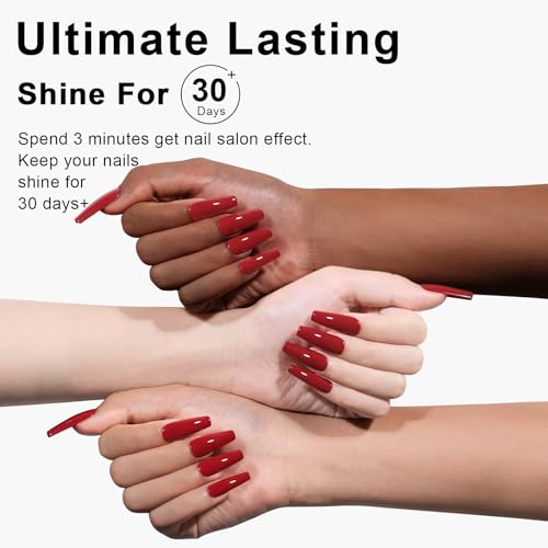 L'UGX Dark Red Gel Nail Polish 15ML - Cherry Deep Red Christmas Color