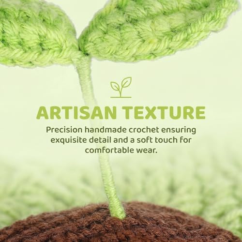 Bean Sprout Hair Clips - Hand-Knitted Woolen Plant Hair Accessories for Teens & Women