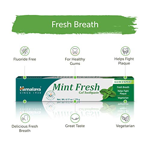 Himalaya Mint Fresh Gel Toothpaste - Fluoride-Free, 6.17 oz (2 Pack)