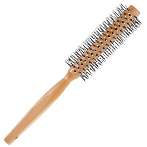 Bamboo Round Hair Brush for Blow Drying - Gentle Nylon Bristles