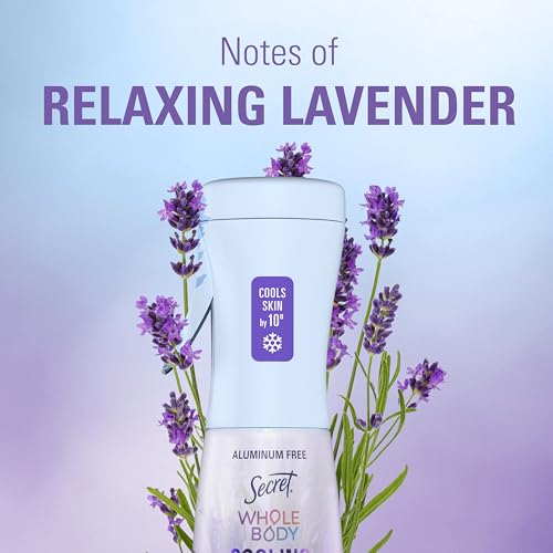 Secret Aluminum-Free Cooling Deodorant Mist for Women - 24hr Odor Protection, Lavender Scent, 5.2 fl oz