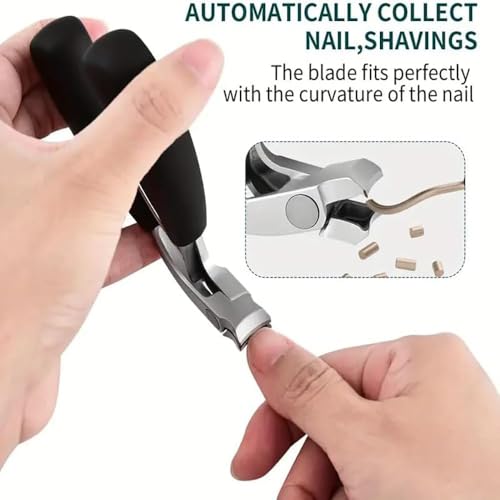 5pcs Silver Heavy Duty Nail Clipper Set with Angled Toe & Fingernail Clippers