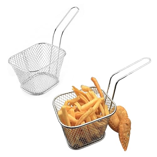 Mini Square Fry Baskets - Stainless Steel Snack Holders (2/4/8/12 PCS)