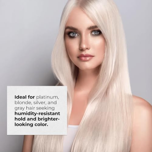 RUSK Deepshine PlatinumX Hairspray - Fast-Drying, Frizz Control, Violet Toning for Blonde & Silver Hair, 10.2 oz